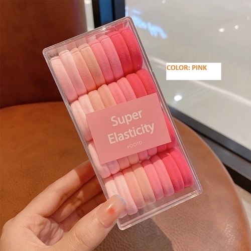 32 PIECES HAIR RUBBER BANDS / BA-0084 - COLOR PINK