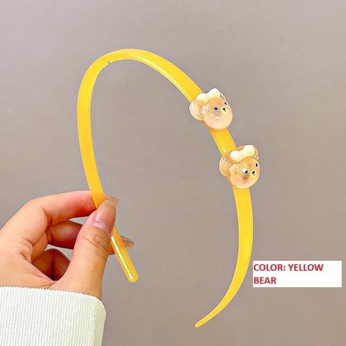 TRANSPARENT JELLY COLOR CARTOON HEADBAND / BA-0090 - COLOR YELLOW BEAR