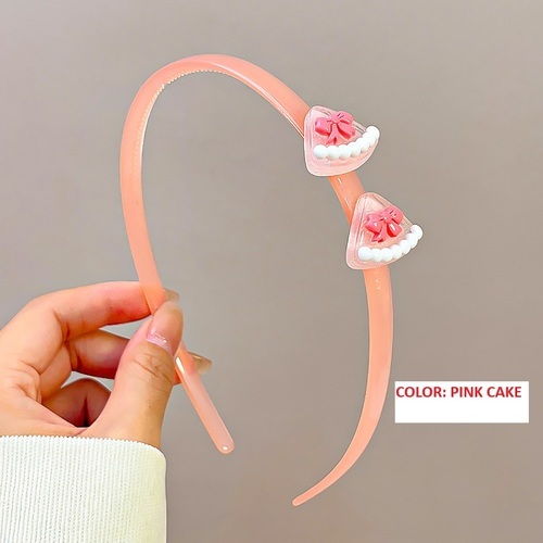 TRANSPARENT JELLY COLOR CARTOON HEADBAND / BA-0091 - COLOR PINK CAKE