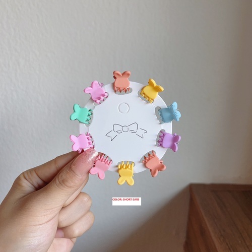10 PIECES SMALL HAIRPINS / BA-0097 - COLOR SHORT EARS