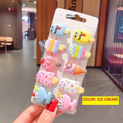 10 PIECES HAIRPINS FOR GIRLS / BA-0180 - COLOR ICE CREAM