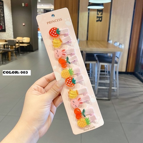 10 PIECES COLORFUL HAIR CLIP / BA-0203 - COLOR PINK BUNNY