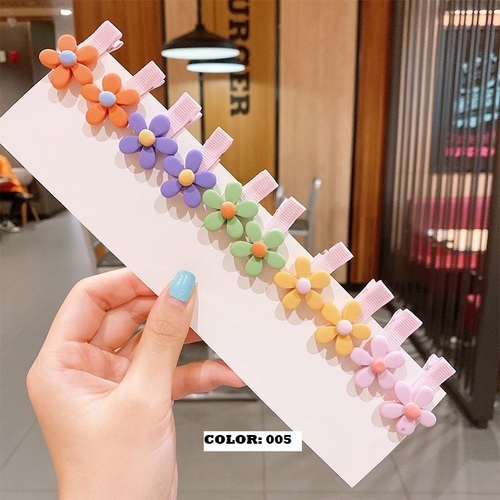10 PIECES COLORFUL HAIR CLIP / BA-0205 - COLOR MIX FLOWERS