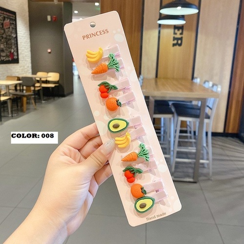 10 PIECES COLORFUL HAIR CLIP / BA-0207 - COLOR MIX FRUITS