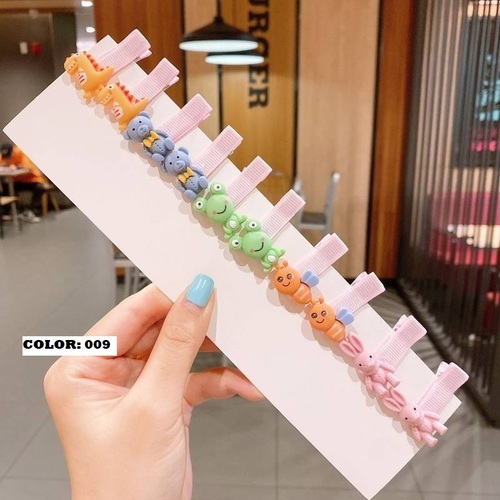10 PIECES COLORFUL HAIR CLIP / BA-0208 - COLOR MIX FLOWERS