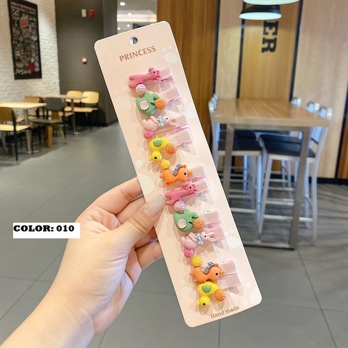 10 PIECES COLORFUL HAIR CLIP / BA-0002 - COLOR MIX ANIMALS