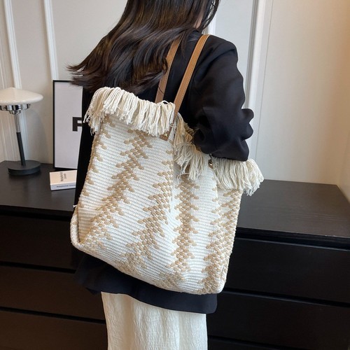 CANVAS SHOULDER BAG FOR WOMEN / BG-0120 - COLOR OFF-WHITE