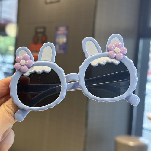 BUNNY SUNGLASSES / BA-0228 - FRAME COLOR: BLUE (FLOWER RABBIT)