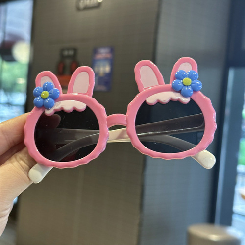 BUNNY SUNGLASSES / BA-0233 - FRAME COLOR: PINK- FLOWER RABBIT