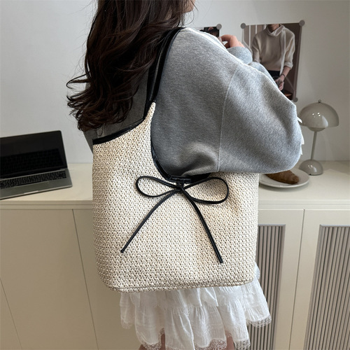SHOULDER BAG / BG-0125/F053 - WOVEN BAG COLOR: BLACK