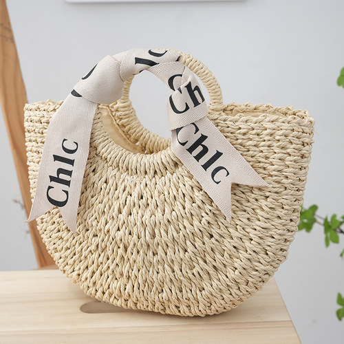 WOVEN BAG- DRAWSTRING / S884 - PAPER STRAW WOVEN BAG