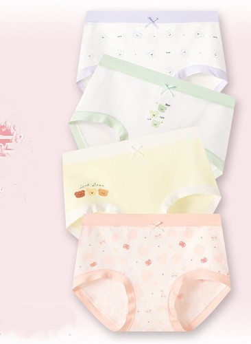 4 PIECE GIRL'S UNDERWEAR / GL-0249 - PURE COTTON SIZE MEDIUM