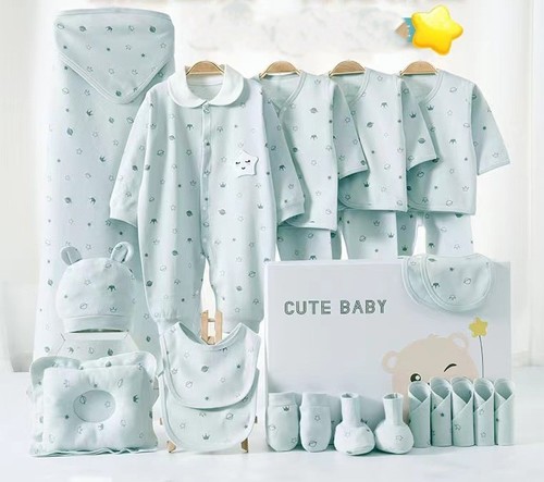 24 PIECE SET BABY'S CLOTHES / BB-0379 - COLOR BLUE NEWBORN TO 3 YEARS OLD BABY