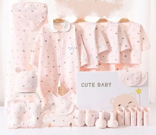 24 PIECE SET BABY'S CLOTHES / BB-0380 - COLOR PINK NEWBORN TO 3 YEARS OLD BABY