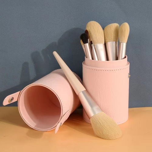 MAKE-UP BRUSH SET / MU-0164 - COLOR: MORANDI 12 NEW MODELS + PINK LEATHER TUBE