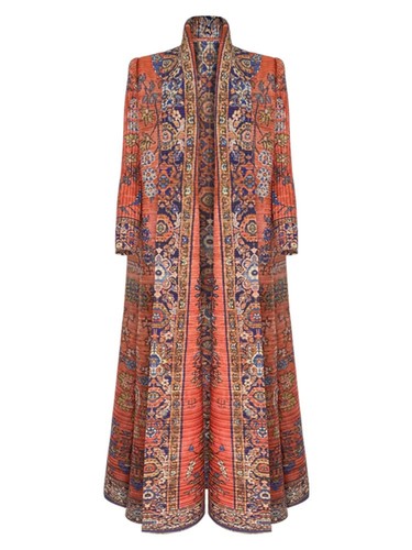 LONG-SLEEVED PLEATED CARDIGAN / U21F - COLOR CORAL ONE SIZE