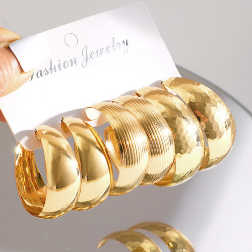 FASHION EARRINGS 3 PIECES / WA-0277 - COLOR: GOLD (5788801HB)