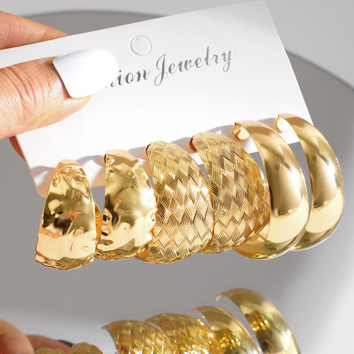 FASHION EARRINGS 3 PIECES / WA-0278 - COLOR: GOLD (5788701)