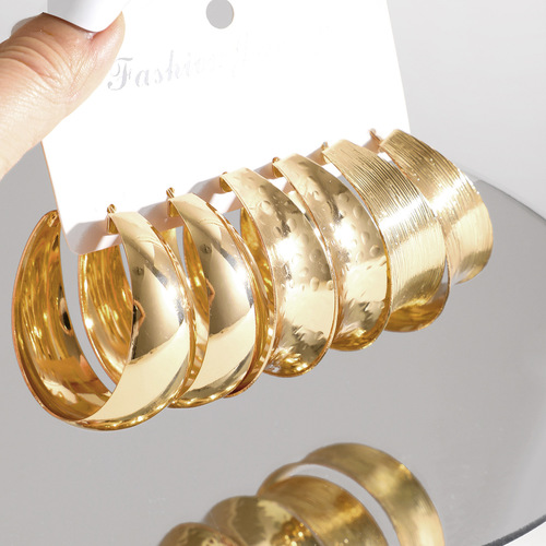 FASHION EARRINGS 3 PIECES / WA-0279 - COLOR: GOLD (5789001)