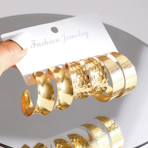 FASHION EARRINGS 3 PIECES / WA-0280 - COLOR: GOLD (5788601)