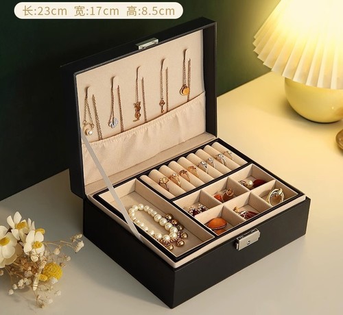 JEWELRY BOX DOUBLE LAYER / WA-0300 - COLOR: BLACK
