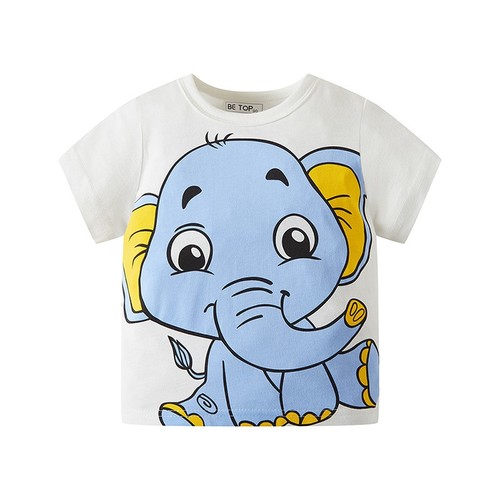GIRL'S ELEPHANT T-SHIRT / GL-0242 - COLOR WHITE