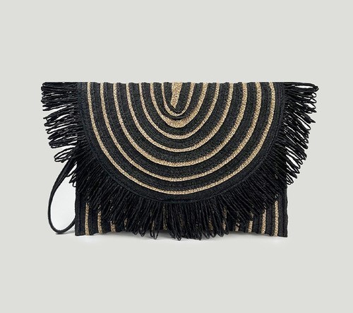 BRAIDED BAG / BG-0011 - Color : Black (with long chain and short handle) Size : 27*21cm