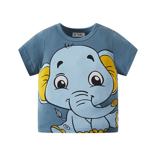 GIRL'S ELEPHANT T-SHIRT / GL-0243 - COLOR DARK GREEN