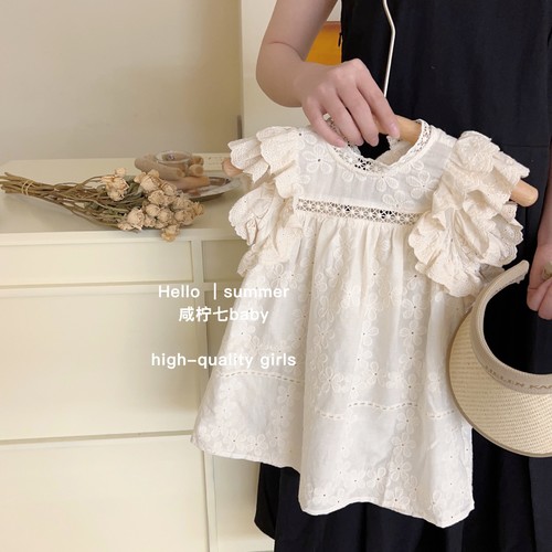 FASHIONABE FRENCH DRESS FOR GIRLS / GL-0277 / C50 - COLOR OFF-WHITE