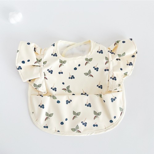 BABY BIB / BB-0043 / D04 - COLOR ANGEL WINGS LEAVES BLUEBERRY