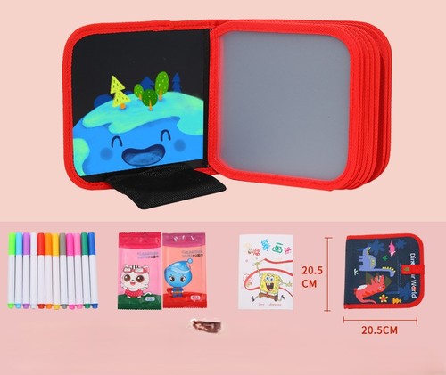 DRAWING BOARD / TY-0031 - COLOR: RED DINOSAUR 16 SIDES MULTI-FUNCTIONAL BOARD