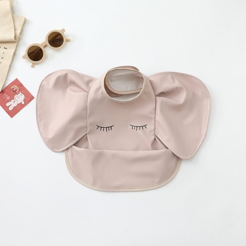 WATERPROOF BABY BIB / BB-0044 - COLOR PINK ELEPHANT