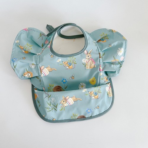 WATERPROOF BABY BIB / BB-0045 - COLOR GREEN BUNNY
