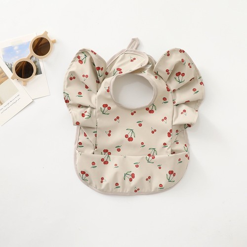 WATERPROOF BABY BIB / BB-0089 - COLOR RED CHERRY