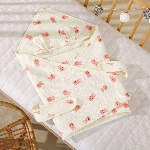 BABY BLANKET / BB-0102 - COLOR PINK BUNNY SIZE 90X90CM