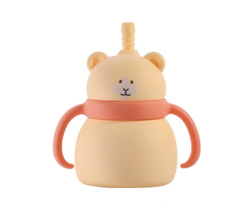 BABY WATER CUP / BB-0118 - COLOR HAMSTER BEIGE WITH STRAW