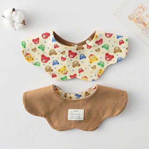 DOUBLE SIDED BABY BIB / BB-0171 - COLOR MIXED