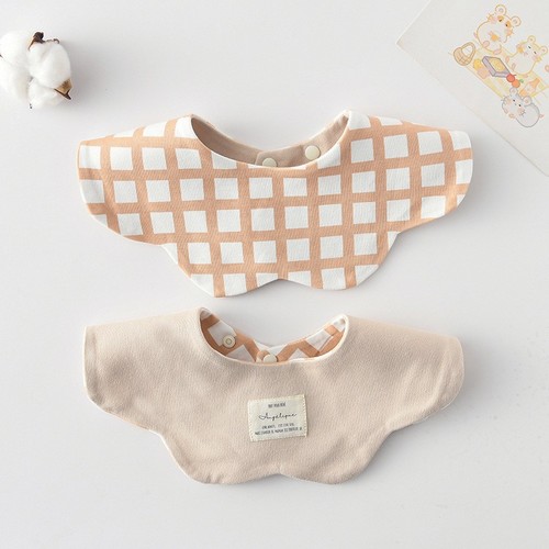 DOUBLE SIDED BABY BIB / BB-0172 - COLOR KHAKI