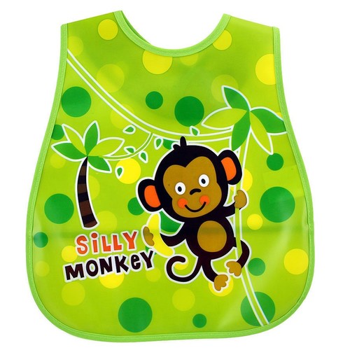 BABY BIB / BB-0216 - COLOR GREEN MONKEY