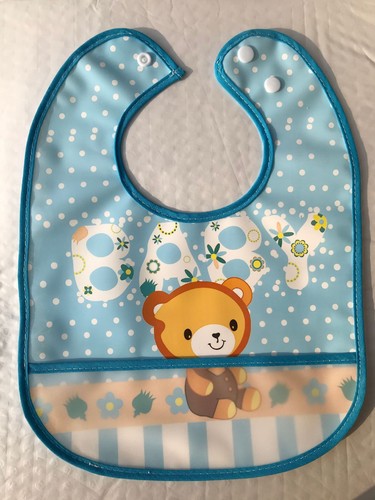 BABY BIB / BB-0217 - COLOR BLUE BROWN BEAR