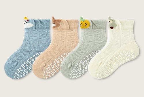 4-PIECE BABY SOCKS / BB-0235 - COLOR MIXED