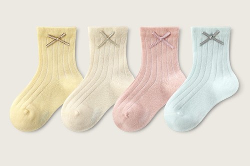 4-PIECE BABY SOCKS / BB-0236 - COLOR MIXED