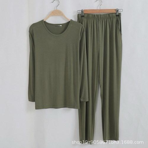 SET / WD-0642 / C32 - TWO PIECE LONG SLEEVED SHIRT AND PANTS COLOR ARMY GREEN