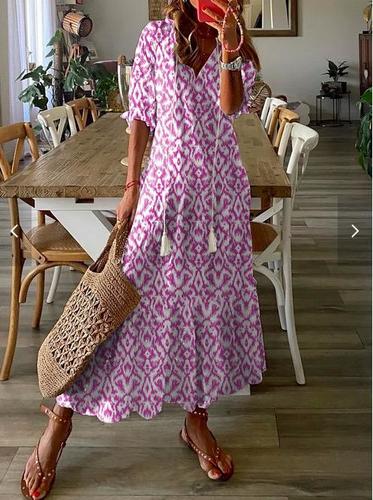 SUMMER LONG DRESS / WD-0650 / K08 - COLOR PURPLE