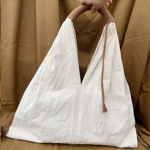 حقيبة كتف قماشية / BG-0163 / F093 - اللون أبيض عاجي