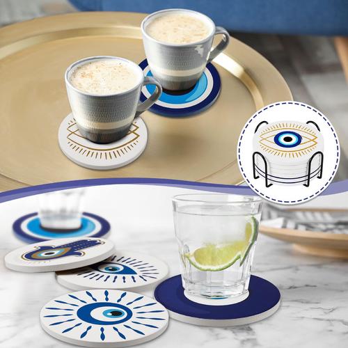 مجموعة حامل أكواب خشبي KN-0429 / S248-B - طقم حامل أكواب خشبية مكون من 6 قطع + حامل قاعدة أكواب
