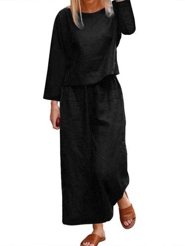 SET WD-0833 / F273 - COLOR: BLACK LOOSE SHIRT AND PANTS