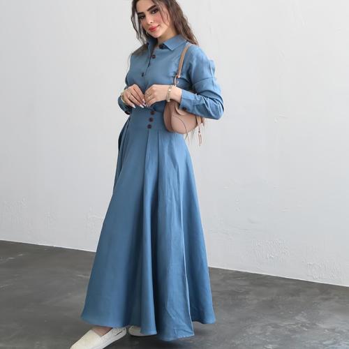 SET WD-0857 / S166 - LOOSE LONGSLEEVE SHIRT AND SKIRT SET