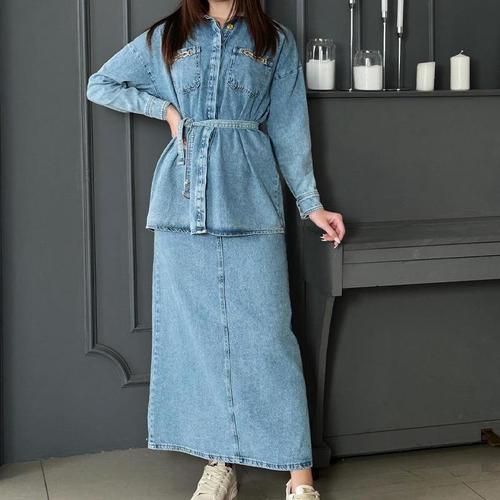 SET WD-0860 / S498 - TWO-PIECE DENIM SET
