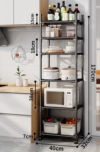 MOVABLE STORAGE RACK KN-0436 / J13 - COLOR: BLACK 6-LAYER RACK